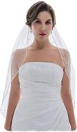 💎 sparkling samky 1t 1 tier rhinestone crystal wedding veil with elegant 1/8" ribbon edge logo