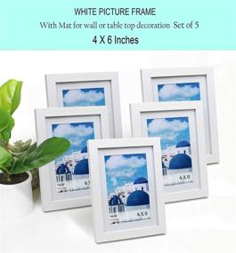 img 3 attached to 🖼️ Large Wall Hanging Photo Frames - CAVEPOP 5x7 White Picture Frame Set of 5 with Mat, Display 4x6 or 5x7 Photos, Collage Picture Frame Sets