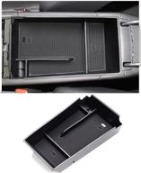 efficient cdefg 2021 k5 console organizer: black 📦 abs armrest insert tray for 2021 k5 dl3 interior storage logo