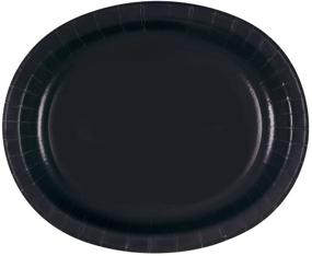 img 1 attached to 🍽️ 8-Piece Black Oval Paper Plates by Unique Industries