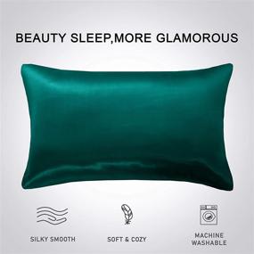 img 2 attached to 🌿 GLETU Satin Pillowcases Sets for Hair and Skin, Queen Size 4-Pack - Silky, Comfortable, Cooling Satin Pillowcase Cover Set with Envelope Closure (Forest Green, 20x30 Inch)