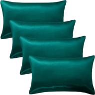 🌿 gletu satin pillowcases sets for hair and skin, queen size 4-pack - silky, comfortable, cooling satin pillowcase cover set with envelope closure (forest green, 20x30 inch) logo