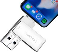 фото-накопитель для iphone: 128 гб серый usb 3.0 флеш-накопитель - lomygus флеш-накопитель для iphone, совместимый с ios и компьютерами windows. логотип