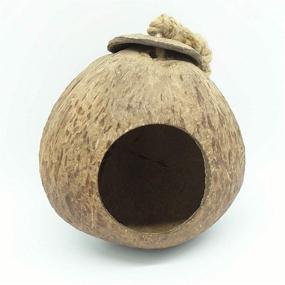 img 1 attached to 🥥 TIHOOD Coconut Bird Nest: All-Natural Coconut Shell House for Pet Parrot Budgies and Parakeets