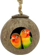 🥥 tihood coconut bird nest: all-natural coconut shell house for pet parrot budgies and parakeets логотип