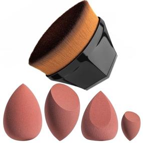 img 4 attached to 💄 JPNK Foundation Makeup Brush Set: 4 Latex-free Sponges for Flawless Liquid, Cream, or Powder Cosmetics
