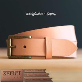 img 1 attached to 🔗 Full Grain Leather Belt Blanks, Straps, Belts, Strips - Sepici Leather [3.2-4mm] [8-10oz] - Natural, Heavy Weight [3/4" (1.9cm) Wide x 70+" (1.83m+) Long] - Cowhide Tooling Leather