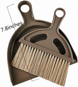 img 3 attached to Mini Broom and Dustpan Set - Small Dustpan and Brush Kit for Camping, Keyboard, Table, Desk, Window Gaps, Small Messes, Kids, Cat, Dog - Cute Little Hand Whisk Brush (Brown)