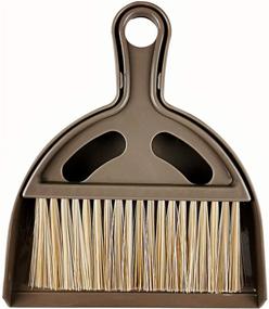 img 4 attached to Mini Broom and Dustpan Set - Small Dustpan and Brush Kit for Camping, Keyboard, Table, Desk, Window Gaps, Small Messes, Kids, Cat, Dog - Cute Little Hand Whisk Brush (Brown)