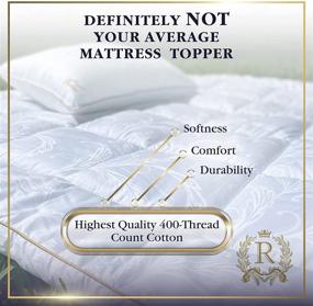 img 1 attached to 🛏️ Royal Therapy Queen Mattress Topper - 400 TC Cotton Plush Pad with Cooling Technology, Deep Pocket, Queen Bed Mattressess Topper