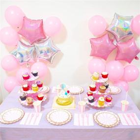 img 1 attached to 90-Piece Pink and Gold Foil Party Supplies Set - Serves 30 Guests - Disposable Dinner and Dessert Paper Plates, 9oz Cups - Ideal for Baby Girl Boy Shower, Gender Reveal, Bridal Shower, Birthday, Wedding Party - Elegant Decorations