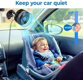 img 2 attached to Joytutus Car Fan: Dual Purpose Front Window & Rear Seat, 360° Coverage, Adjustable Airflow & Silent 12V Fan – Ideal for Car/SUV/RV/Truck/Boat Use