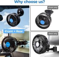 joytutus car fan: dual purpose front window & rear seat, 360° coverage, adjustable airflow & silent 12v fan – ideal for car/suv/rv/truck/boat use logo