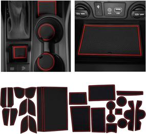 img 4 attached to 🔴 CupHolderHero Premium Custom Interior Non-Slip Anti Dust Cup Holder Inserts, Center Console Liner Mats, Door Pocket Liners - Fits Hyundai Tucson Accessories 2016-2021 - 23-pc Set with Red Trim