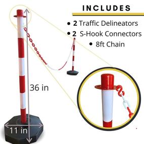 img 1 attached to Ultimate Portable Construction Stanchion with Delineator: Occupational Health & Safety Product.