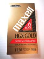 maxell hgx-gold t-120 premium high grade blank vhs tape – 6 hours of superior quality recording logo