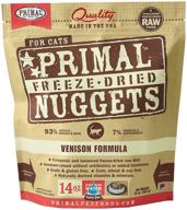freeze dried venison cat food, medium size - primal pet foods, 14 oz logo