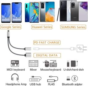 img 3 attached to 🔌 KEYBOO USB C OTG Adapter with 18W PD Charging and USB 2.0 Data Cable - Compatible for Samsung Galaxy S20+/Note 20, LG G6/G8, Google Pixel 4 XL, Google Chromecast with Google TV 2020