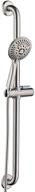 🚿 ada compliant stainless steel slide bar grab rail set with handheld shower head and 5 ft. hose - brushed nickel finish logo