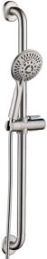 img 4 attached to 🚿 ADA Compliant Stainless Steel Slide Bar Grab Rail Set with Handheld Shower Head and 5 Ft. Hose - Brushed Nickel Finish