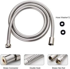 img 1 attached to 🚿 ADA Compliant Stainless Steel Slide Bar Grab Rail Set with Handheld Shower Head and 5 Ft. Hose - Brushed Nickel Finish
