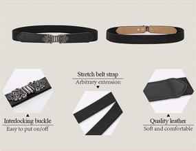 img 3 attached to 👗 Women's Vintage Elastic Belts - Stylish Ladies' Accessories and Fashionable Belts