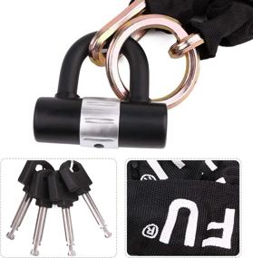 img 2 attached to 🔒 Biglufu Motorcycle Lock Chain Locks: Heavy Duty, 120cm/4ft Long, Cut-Proof 10mm Thick Square Chains with 4 Keys & 16mm U Lock - Ideal for Motorcycles, Motorbikes, Bicycles, Generators, Gates