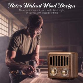 Vintage Radio Retro Bluetooth Speaker- Greadio Walnut Wooden FM Radio with  Old Fashioned Classic Style, Strong Bass Enhancement, Loud Volume