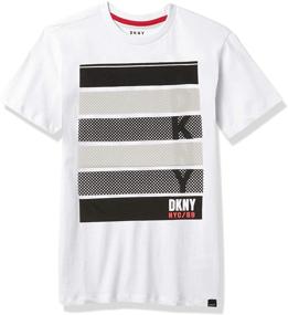 img 3 attached to DKNY Boys T Shirts Classic White Boys' Clothing in Tops, Tees & Shirts