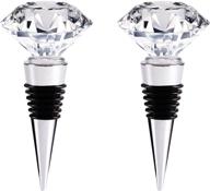 reusable crystal wine and beverage bottle stoppers – elegant zinc alloy and glass diamond plugs (2pcs crystal) with decorative gift box logo