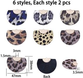 img 3 attached to SUNNYCLUE 1 Box 6 Styles 12Pcs Leopard Print Teardrop Dangle Charms with Brass Findings and Sector Fan Shape Leather Pendants - Jewelry Earrings Making Craft Supplies