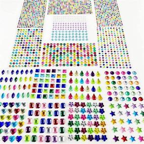 img 4 attached to FADIKX 3650Pcs Gem Stickers: Sparkly Flatback Crystal Stickers for Crafts, Kids DIY - Assorted Sizes