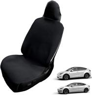 🚗 fresheracc white black tesla model 3 y s seat cover - waterproof & machine washable seat protector covers accessories for fast easy installation. enhance your tesla's style! logo