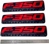 3pcs oem red f-350 international side fender emblems badge 3d logo replacement for f350 pickup black logo