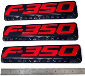 img 4 attached to 3Pcs OEM Red F-350 International Side Fender Emblems Badge 3D Logo Замена для пикапа F350 Black