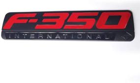 img 3 attached to 3Pcs OEM Red F-350 International Side Fender Emblems Badge 3D Logo Replacement For F350 Pickup Black