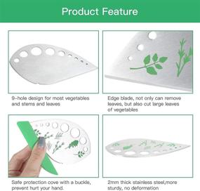 img 1 attached to 🌿 Efficient Herb Stripper: HFEIX Stainless Steel Peeling Device for Kale Vegetable Leaf Removal - 2 Pack with Safe PP Cover