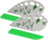 🌿 efficient herb stripper: hfeix stainless steel peeling device for kale vegetable leaf removal - 2 pack with safe pp cover logo