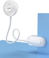 🌬️ honhey portable mini clip on fan - handheld fan with rechargeable 2000mah battery, stroller fans featuring flexible neck, hands-free neck fan, and eyelash fan for makeup (white) logo