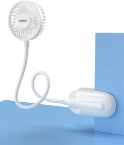 img 4 attached to 🌬️ HonHey Portable Mini Clip On Fan - Handheld Fan with Rechargeable 2000mAh Battery, Stroller Fans featuring Flexible Neck, Hands-Free Neck Fan, and Eyelash Fan for Makeup (White)