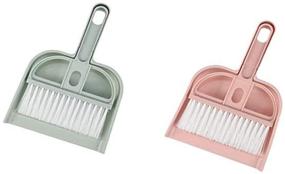 img 2 attached to Efficient Cleaning Solution: USUNQE Set of 2 Mini Dustpans Brushes for Home, Office, and Pet Waste