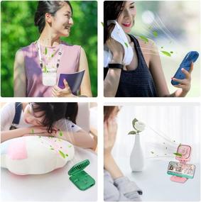 img 3 attached to 🔋 Shiwely Small Fan: Portable Neck Fan with USB Rechargeable Battery, Handheld Mini Desk Fan for Travel Indoor and Outdoor - Also a Power Bank and Phone Stand for Men and Women