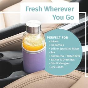 img 2 attached to 🍶 Premium Glass Water Bottles 6 Pack Deluxe Set 18oz - Includes 6 Protective Sleeves. Stainless Steel Lids - Ideal for Kombucha, Juice, Tea