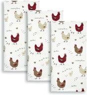 🐔 organic cotton cackleberry home farmhouse chicken kitchen towels, set of 3 - excellent for kitchen decor logo