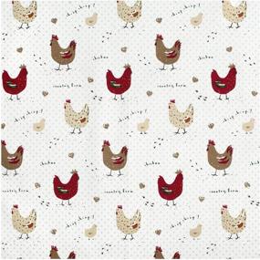 img 1 attached to 🐔 Organic Cotton Cackleberry Home Farmhouse Chicken Kitchen Towels, Set of 3 - Excellent for Kitchen Decor