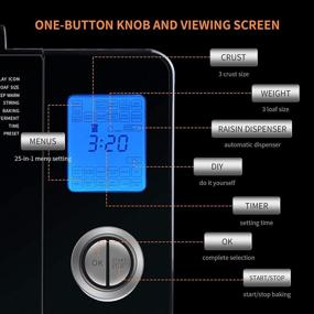 img 1 attached to 🍞 Versatile Bread Machine Maker with Raisin Dispenser, Non-stick Pan & Digital Display - Stainless Steel Home Bakery Appliance with 25 Program Settings, 2lb Capacity and 3 Crust Colors