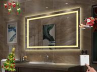 🪞 40x32 inch gesipor bathroom led mirror with bluetooth speaker - wall switch compatible: lighted vanity mirrors, backlit & dimmable, 3000k/6000k light, anti-fog, makeup smart mirror (horizontal) logo
