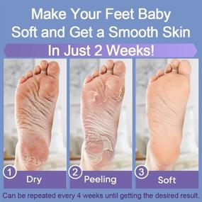 img 1 attached to ✨ Experience Baby Soft Feet: evpct 3 Pack Exfoliating Foot Peel Mask - Lavender Scented, Remove Calluses & Dead Skin for Smooth Touch Feet - Men and Women