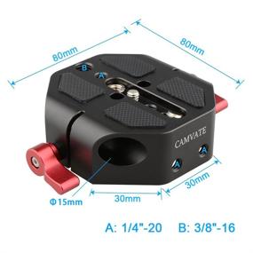 img 3 attached to 📷 CAMVATE Camera Baseplate: 15mm Rod Type, Universal & Compatible for C100/300/500 (Red) - Enhanced SEO