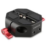 📷 camvate camera baseplate: 15mm rod type, universal & compatible for c100/300/500 (red) - enhanced seo logo